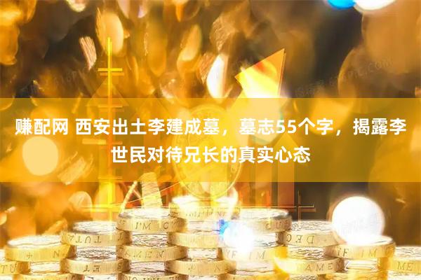 赚配网 西安出土李建成墓，墓志55个字，揭露李世民对待兄长的真实心态